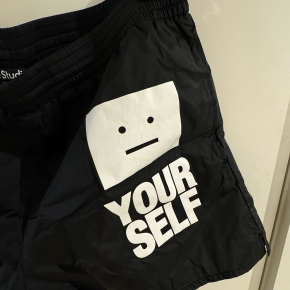 Acne Studios ‘Face Yourself’ Black Nylon Shorts - Picture 4 of 7